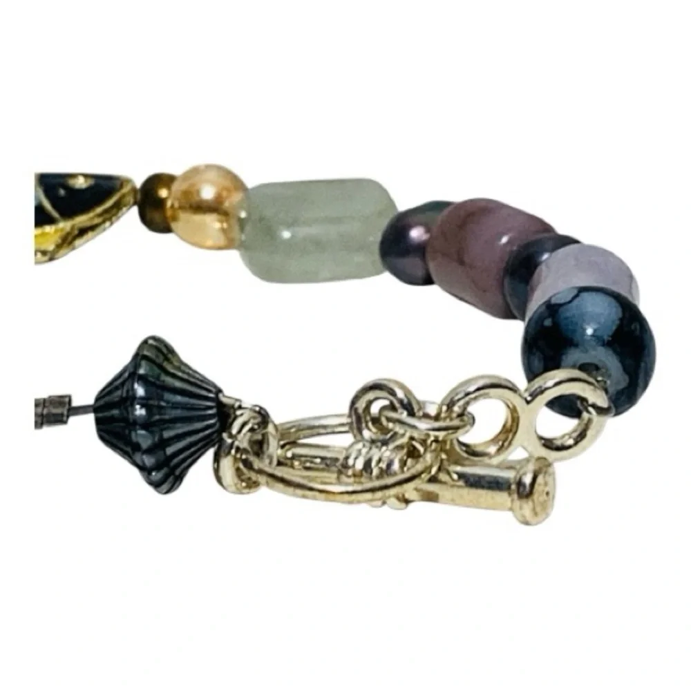 Colorful Lucky Beaded Stone & Fish Bracelet